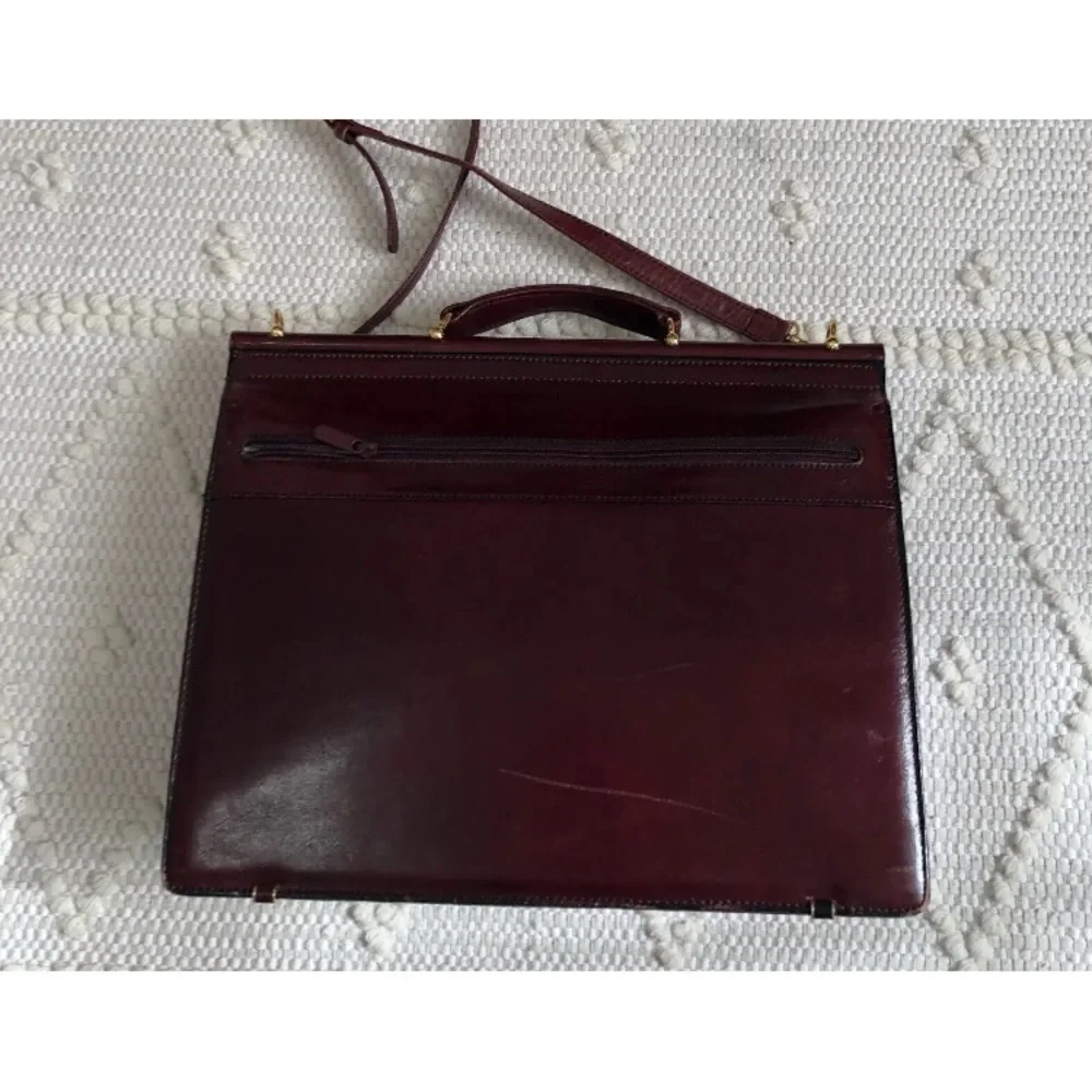Vintage/Crafted in USA Yamani Genuine Leather Men's Purse/Briefcase Burgundy